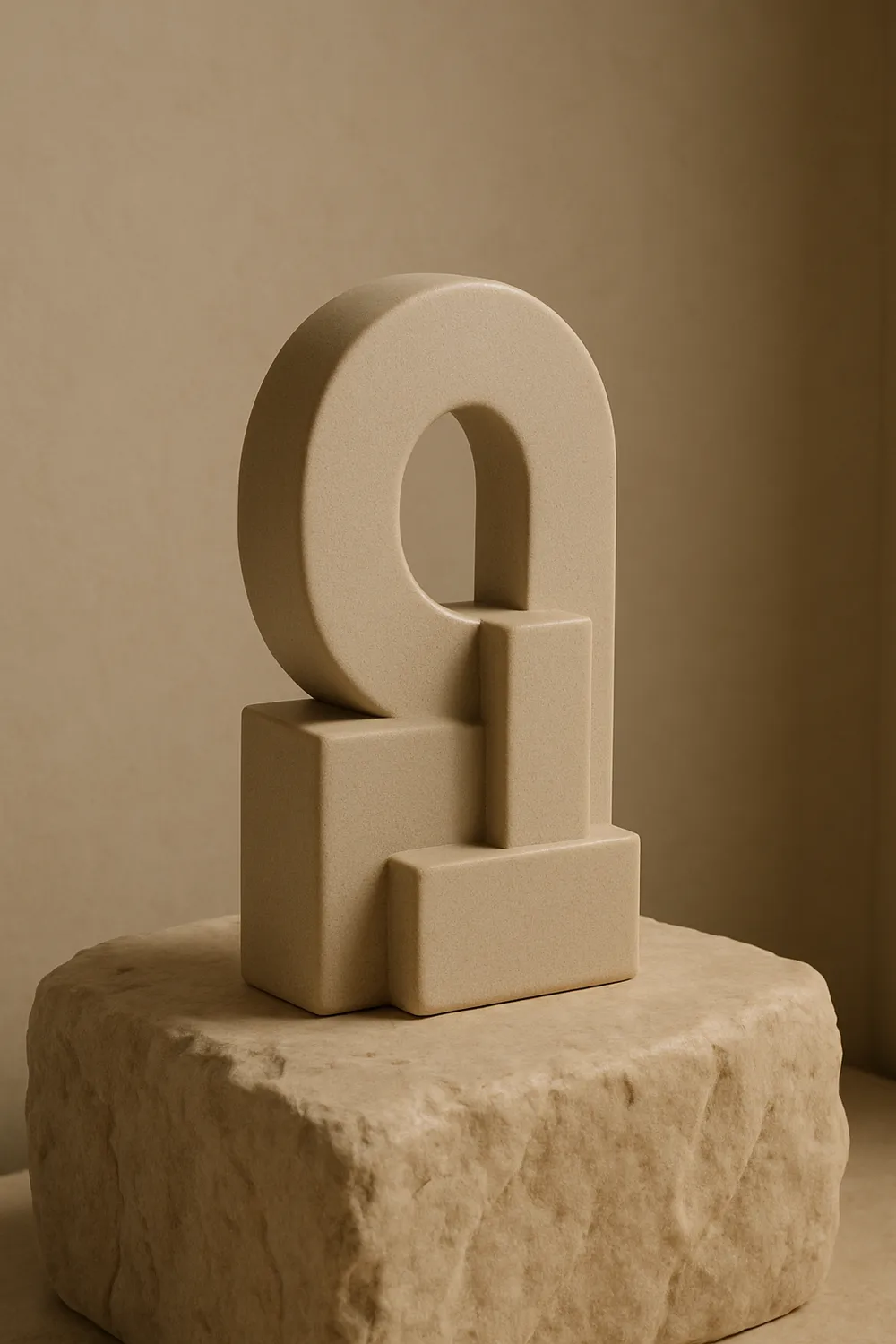 Form Object 01 on a sculpted stone pedestal